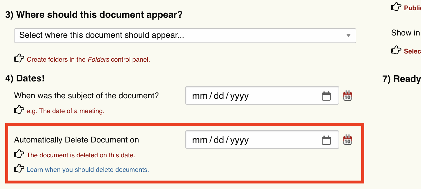 Automatically Delete Document Field